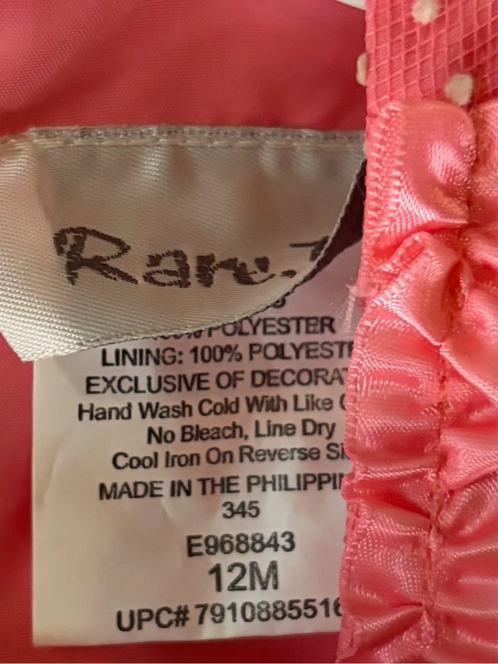 Rare Too Baby Girls 12M Coral Polka Dot Ruffle Dress Bloomers Bow NWOT